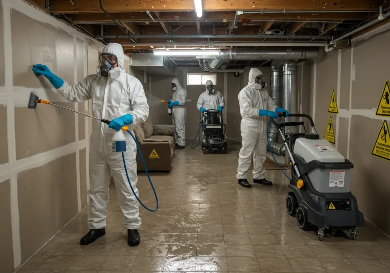 Basement Moisture Removal and Structural Drying process in Richlands, VA